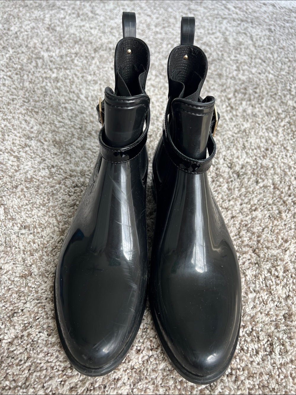 Jimmy Choo Women's Black Rubber Jai Short Rain Boots Size 39 (US 9) - Picture 2 of 10